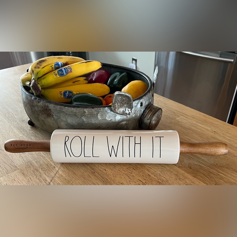 Rae Dunn ROLL WITH IT Rolling Pin Never Used Display Only